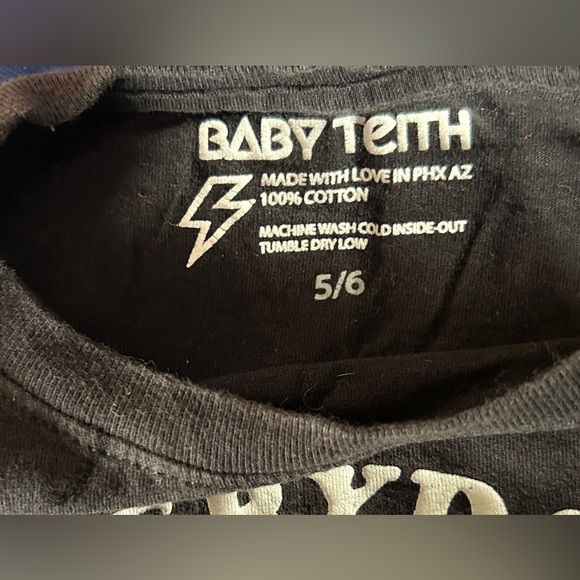 Baby Teith Kids Black T-Shirt Everyday Is Halloween with Cat - Picture 3 of 3